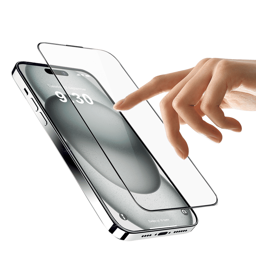 GRIPP Matte Tempered Glass for Apple iPhone 15 (3D Rounded Edges)_6