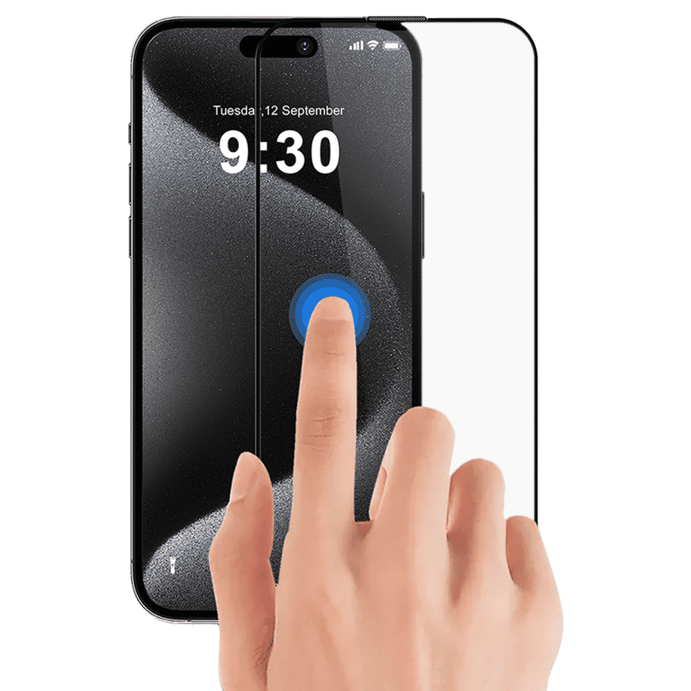 GRIPP Matte Tempered Glass for Apple iPhone 15 Pro Max (3D Rounded Edges)_5