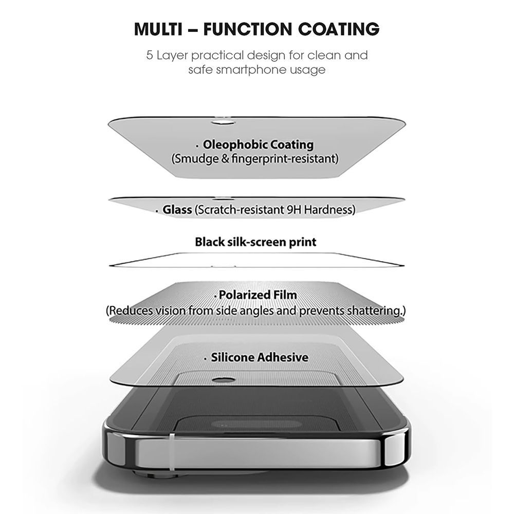 GRIPP Privacy Matte Tempered Glass for Apple iPhone 15 (9H Hardness Scratch Resistant)_11