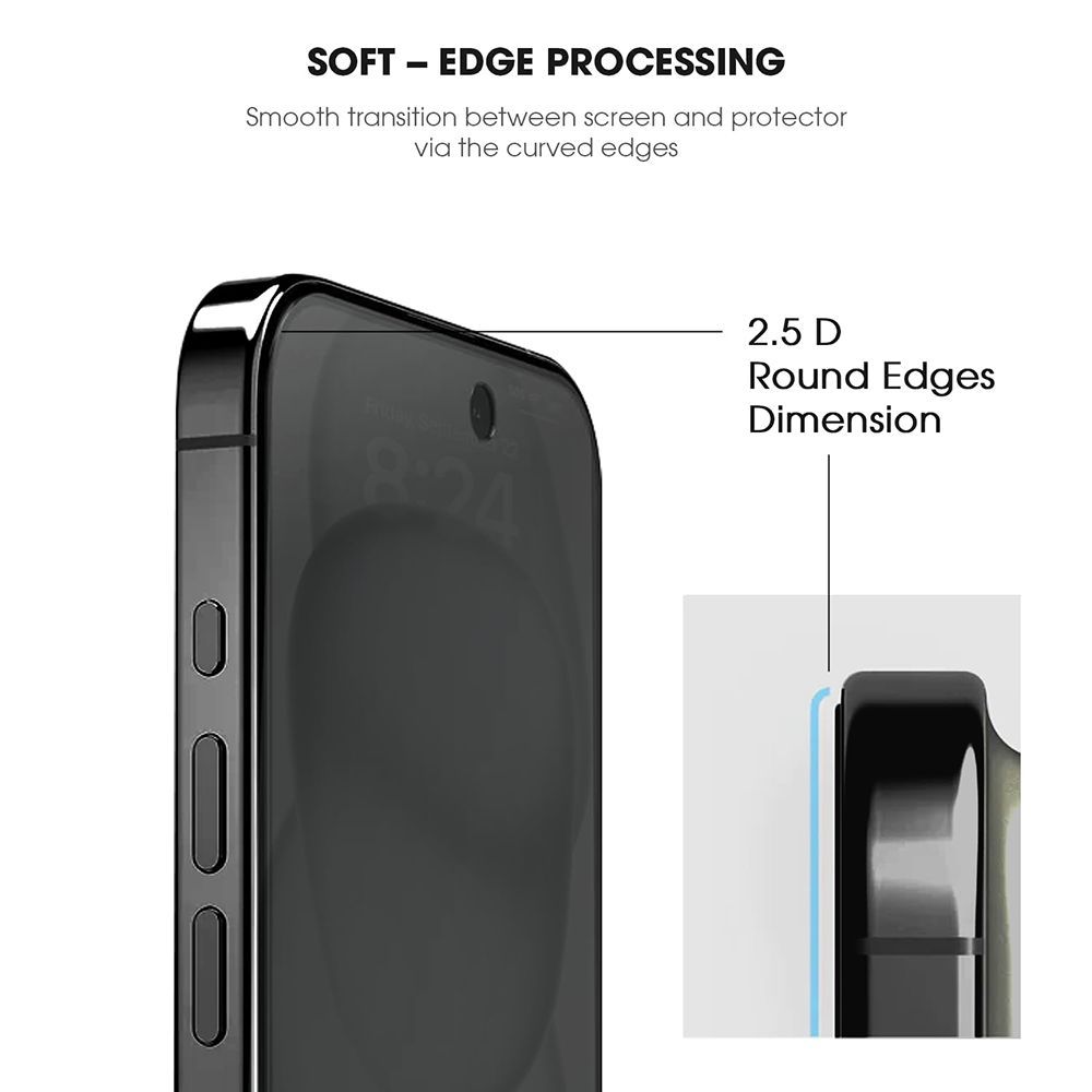 GRIPP Privacy Matte Tempered Glass for Apple iPhone 15 (9H Hardness Scratch Resistant)_12