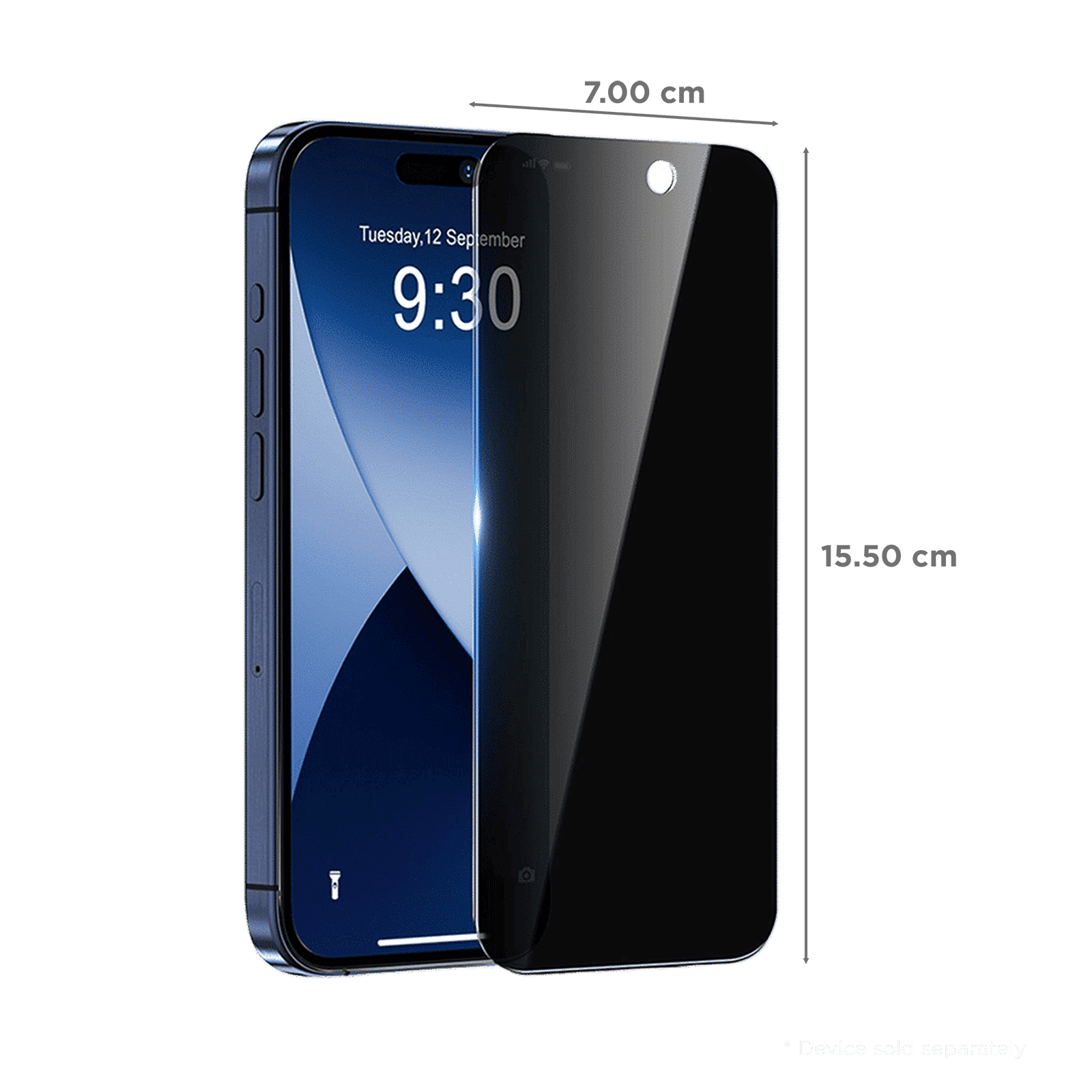 GRIPP Privacy Matte Tempered Glass for Apple iPhone 15 (9H Hardness Scratch Resistant)_2