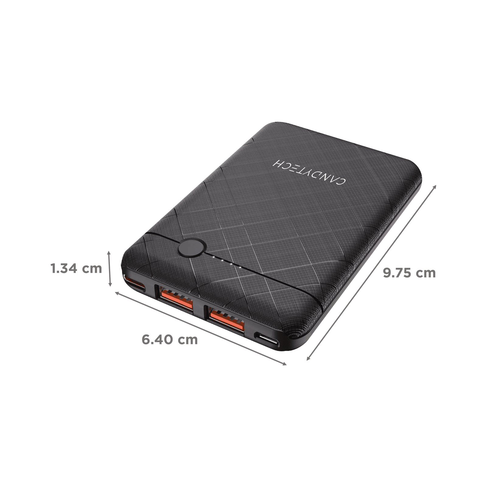 Candytech PB3C1 5000 mAh 22.5W Fast Charging Power Bank (2 Type A Ports, Short Circuit Protection, Black)_2