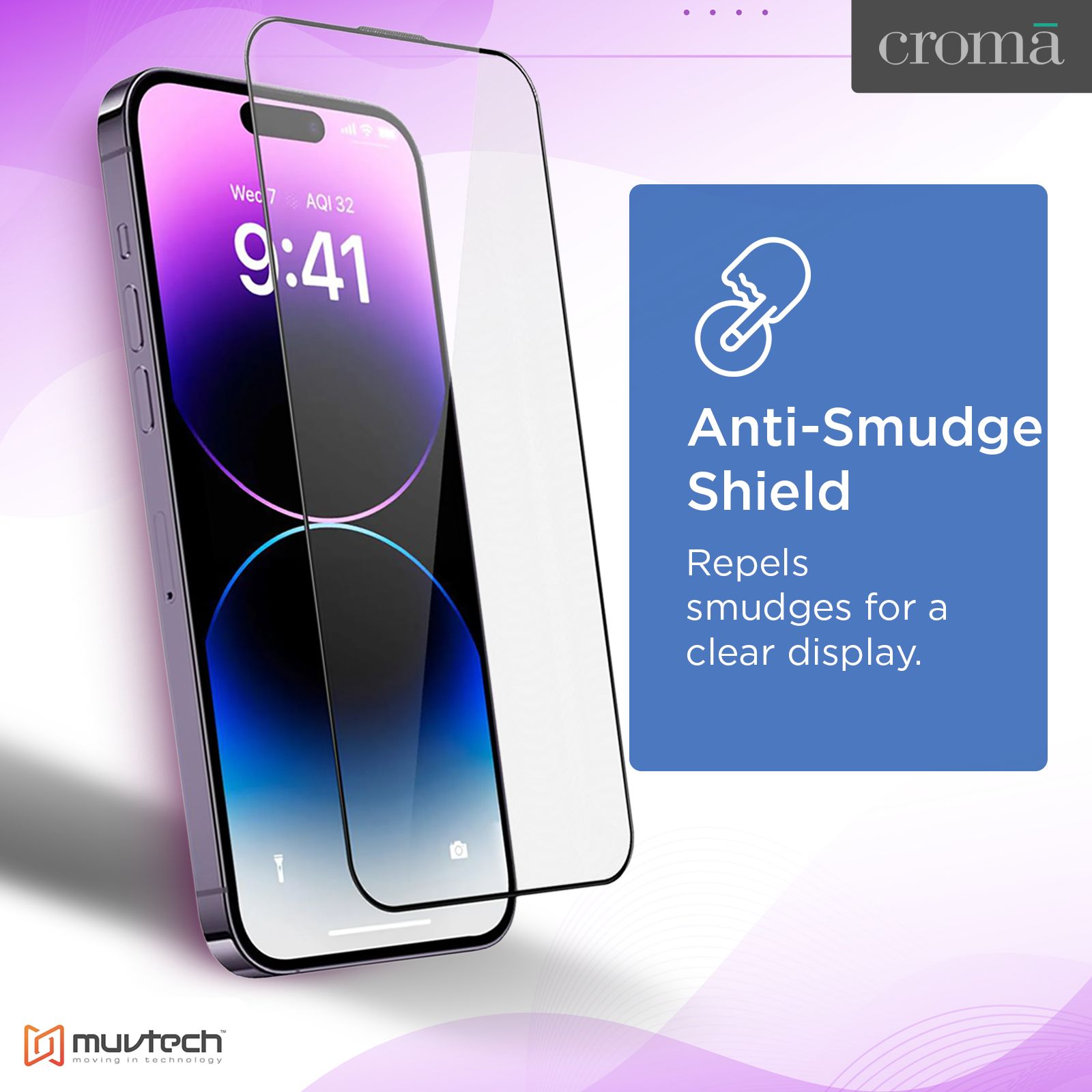 Muvtech Full Glass Tempered Glass for Apple iPhone 16 Plus (5X Stronger Protection)_5