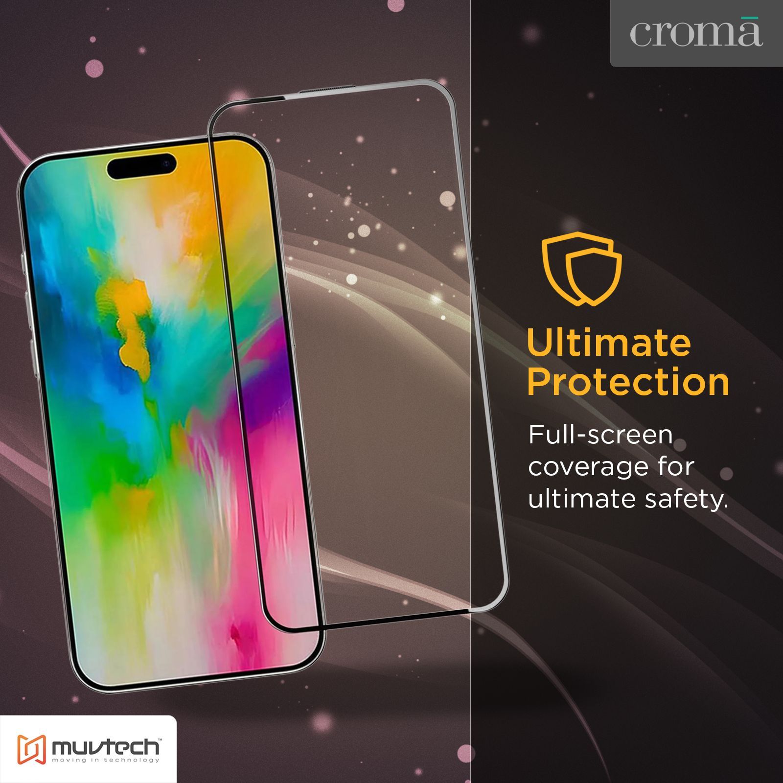 Muvtech Full Glass Tempered Glass for Apple iPhone 16 Pro Max (5X Stronger Protection)_6