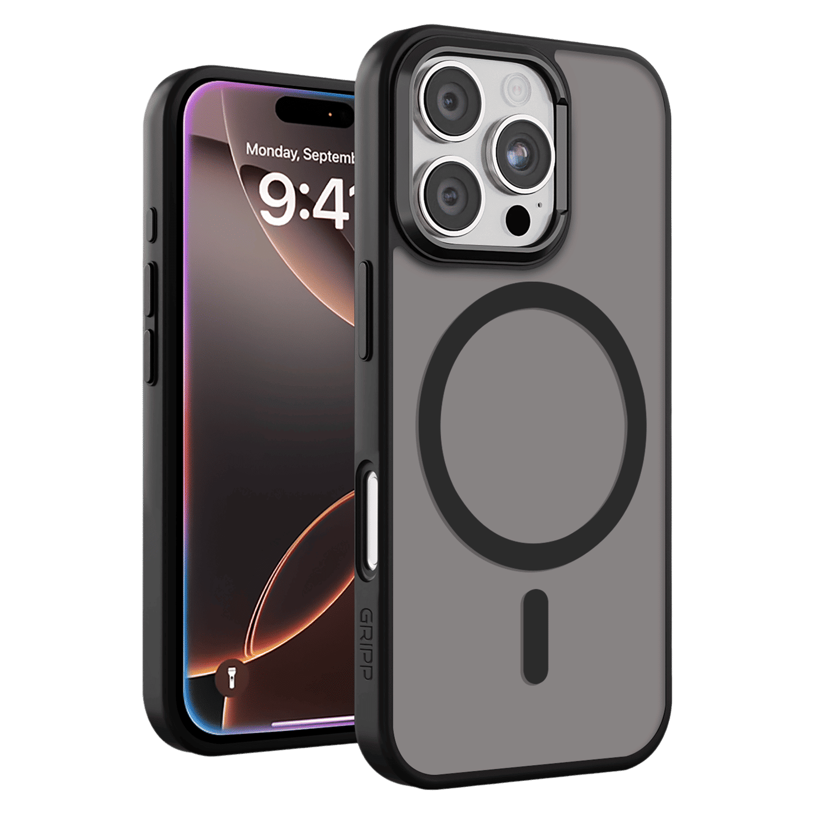 GRIPP Bolt Xtreme Hard & Soft TPU Back Cover for Apple iPhone 16 Pro Max (MagSafe Compatible, Black)_1