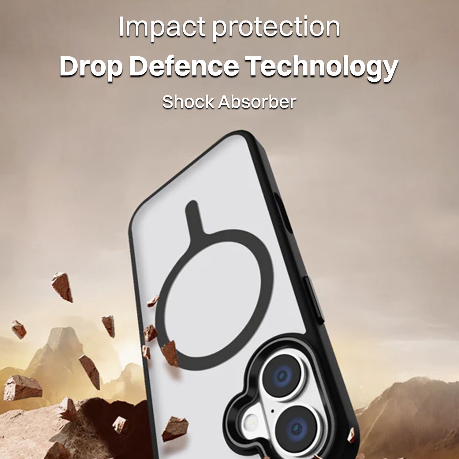 GRIPP Clarion Hard & Soft TPU & Polycarbonate Back Cover for Apple iPhone 16 (MagSafe Compatibility, Black)_9