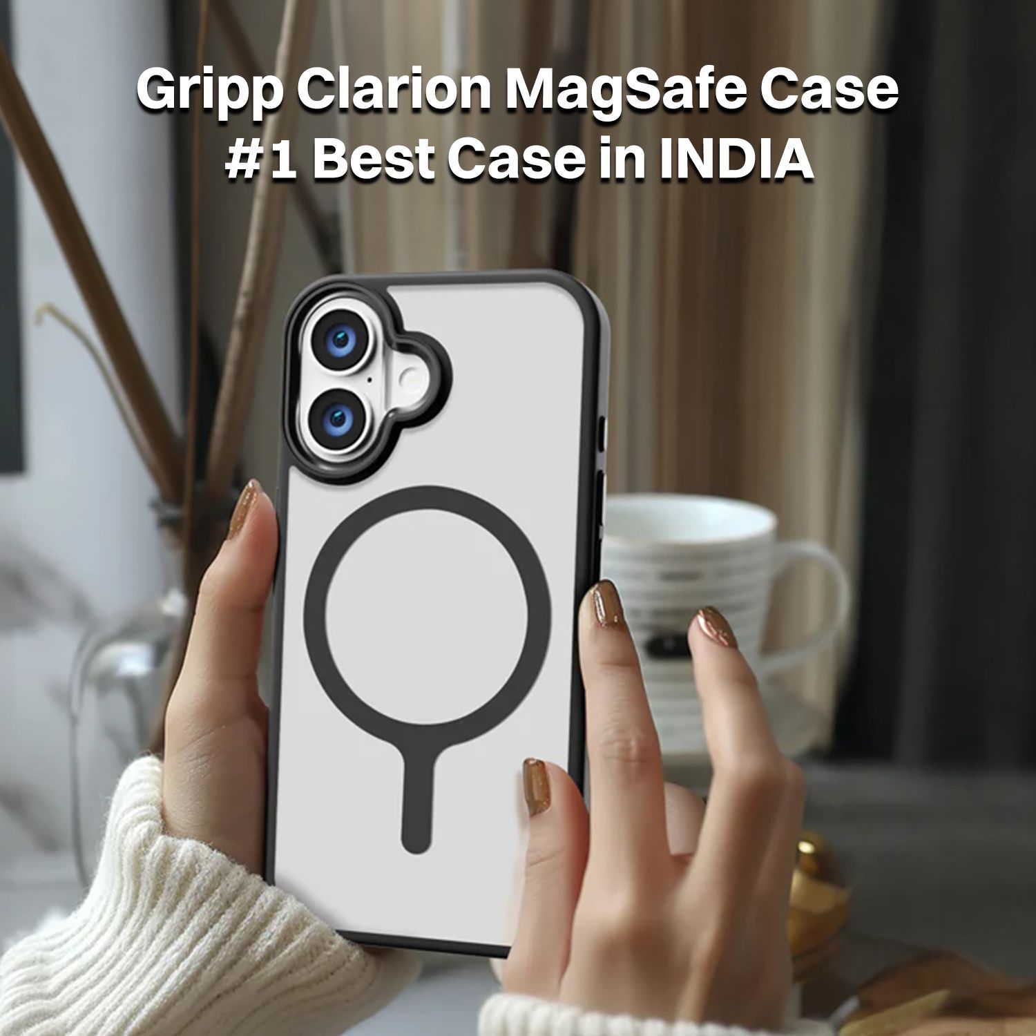 GRIPP Clarion Hard & Soft TPU & Polycarbonate Back Cover for Apple iPhone 16 (MagSafe Compatibility, Black)_11