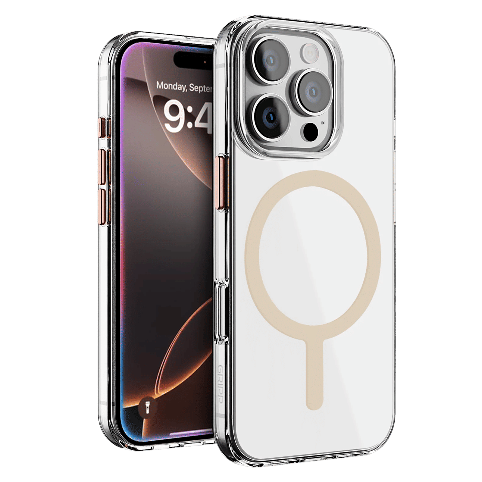 GRIPP Clear Xtreme TPU & Polycarbonate Back Cover for Apple iPhone 16 Pro Max (6 Feet Drop Protection with D3O Technology, Rose Gold)_6