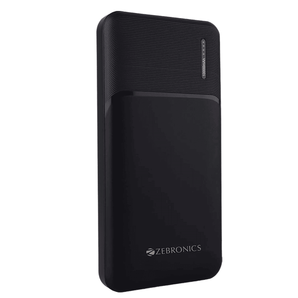 ZEBRONICS 10000 mAh Power Bank (2 Type A, 1 Type C & 1 Micro USB Ports, LED Indicator, Black)_1
