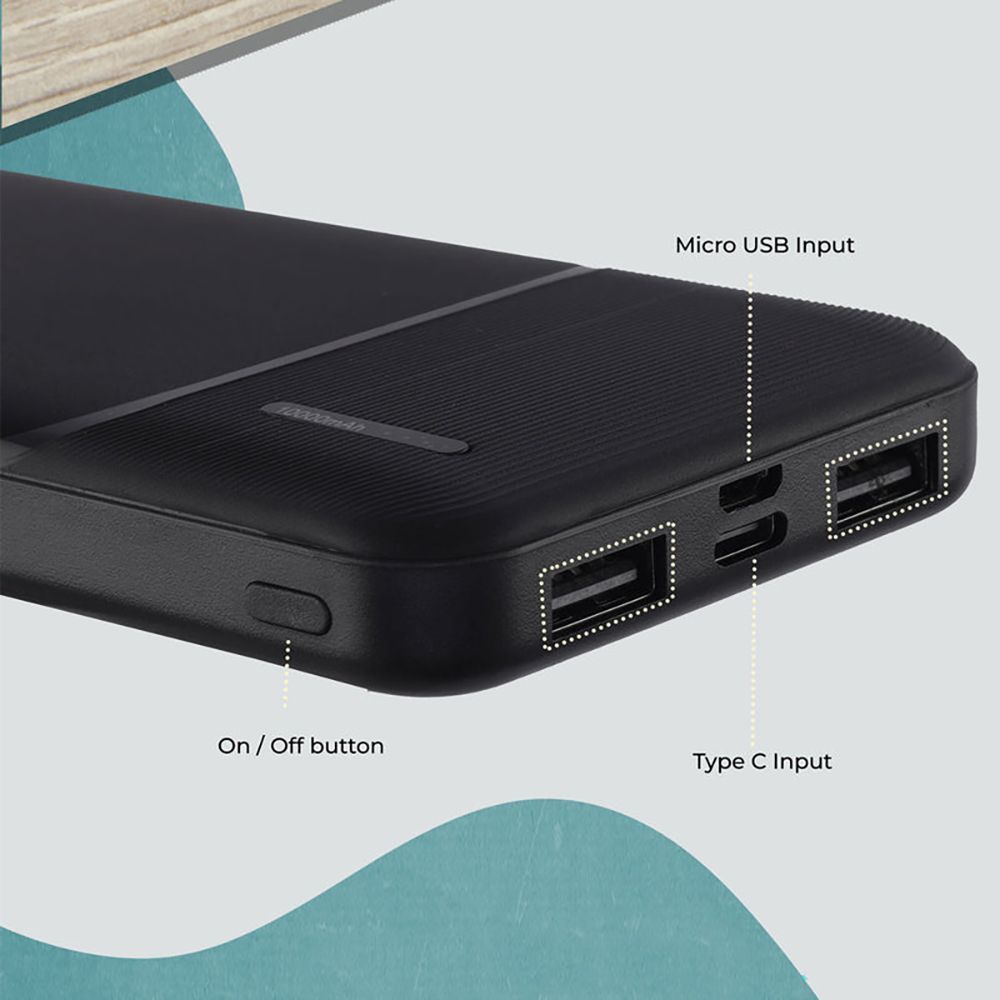 ZEBRONICS 10000 mAh Power Bank (2 Type A, 1 Type C & 1 Micro USB Ports, LED Indicator, Black)_8