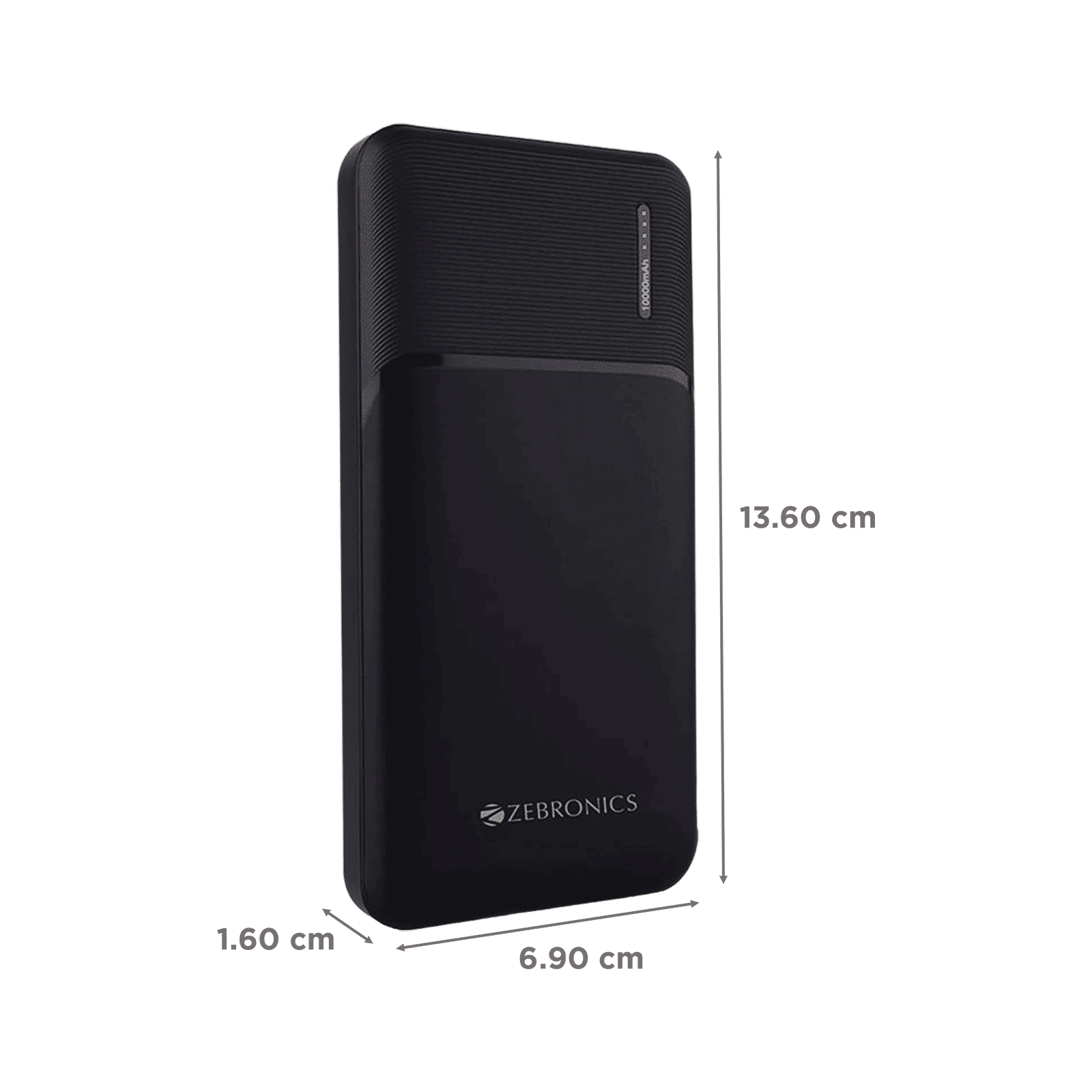 ZEBRONICS 10000 mAh Power Bank (2 Type A, 1 Type C & 1 Micro USB Ports, LED Indicator, Black)_2