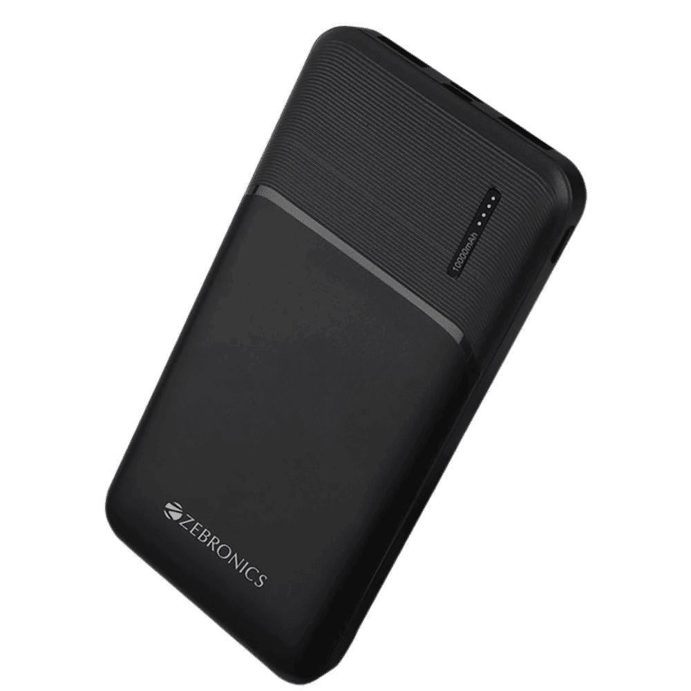 ZEBRONICS 10000 mAh Power Bank (2 Type A, 1 Type C & 1 Micro USB Ports, LED Indicator, Black)_4