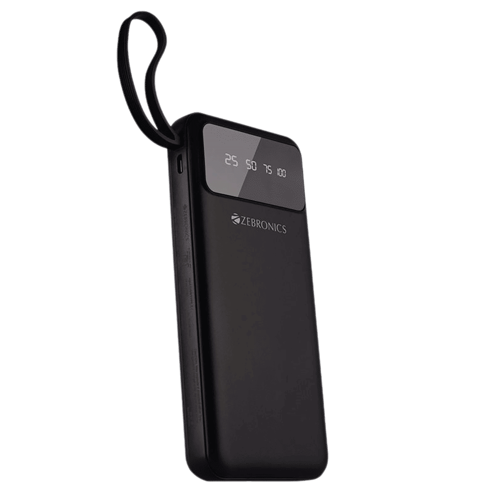 ZEBRONICS 10000 mAh Power Bank (3 Type A, 2 Type C 2 Micro USB & 1 Lighting Port, Percentage LED Display, Black)_1