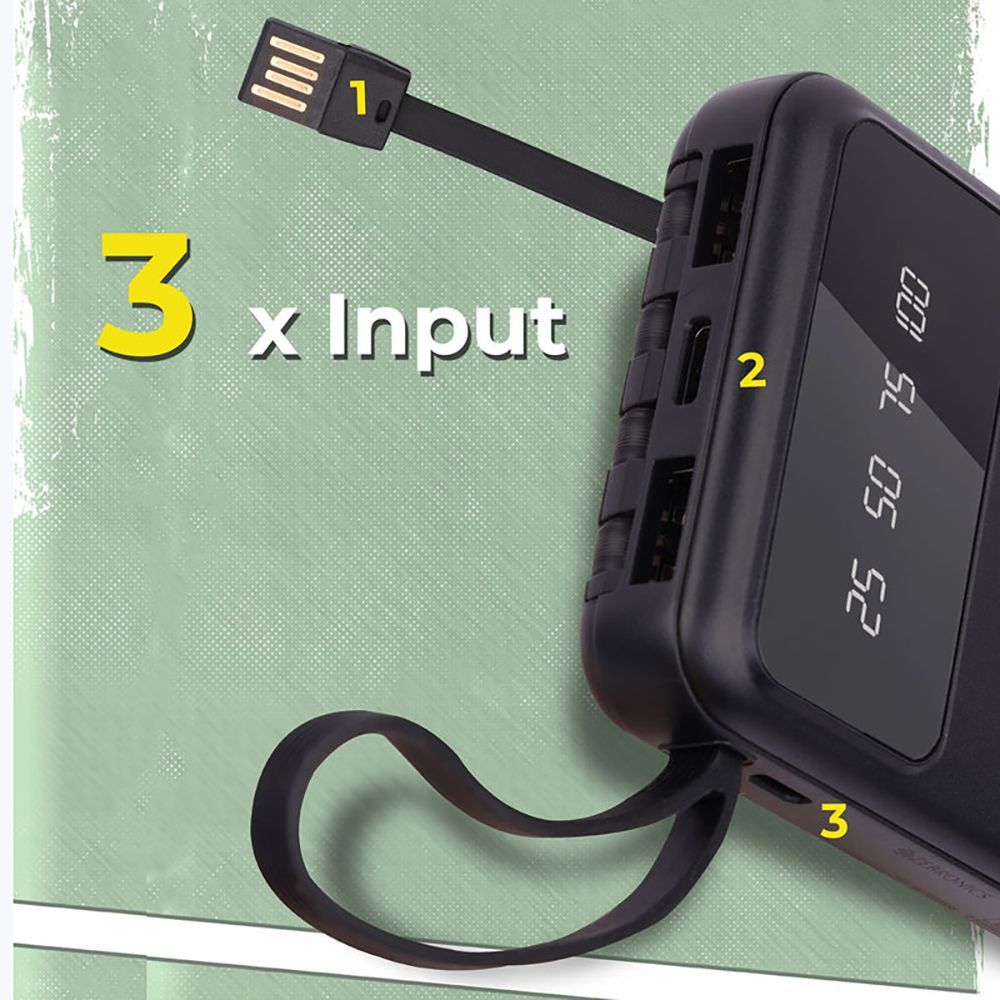 ZEBRONICS 10000 mAh Power Bank (3 Type A, 2 Type C 2 Micro USB & 1 Lighting Port, Percentage LED Display, Black)_4