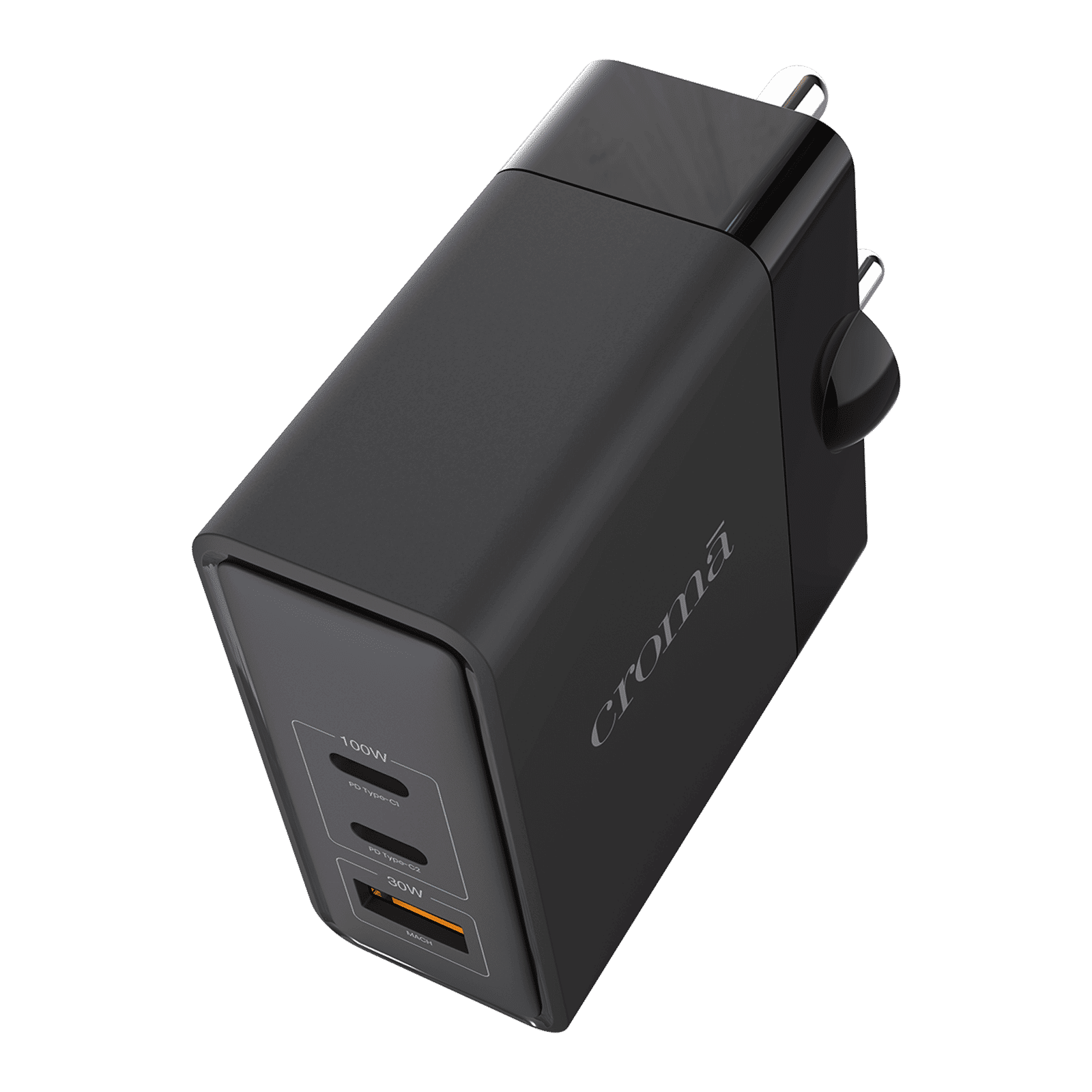 Croma 100W Type A & Type C 3-Port Fast Charger (Adapter Only, Advanced GaN Technology, Black) Croma 100W Type A & Type C 3-Port Fast Charger (Adapter Only, Advanced GaN Technology, Black)_12