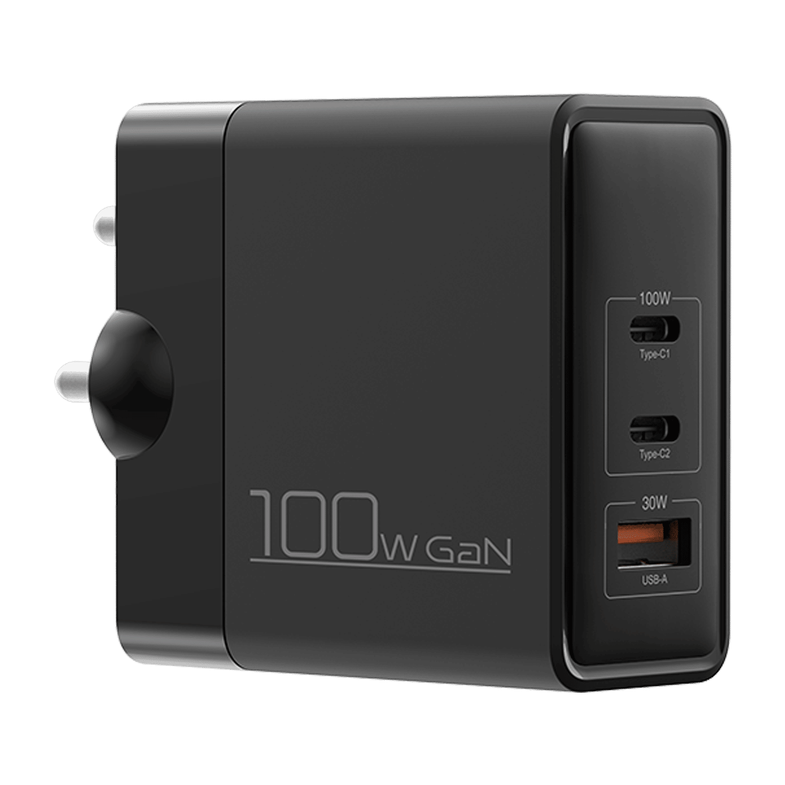 Croma 100W Type A & Type C 3-Port Fast Charger (Adapter Only, Advanced GaN Technology, Black)_4