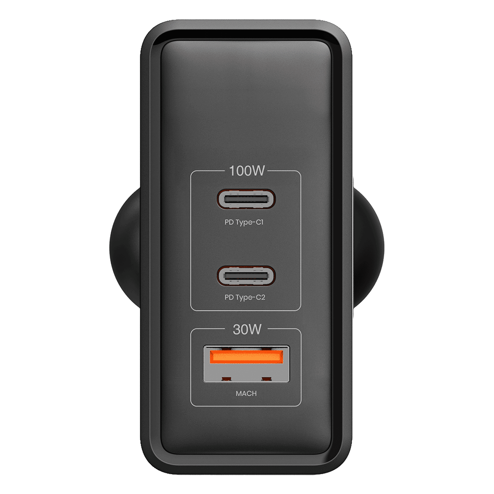 Croma 100W Type A & Type C 3-Port Fast Charger (Adapter Only, Advanced GaN Technology, Black)_5