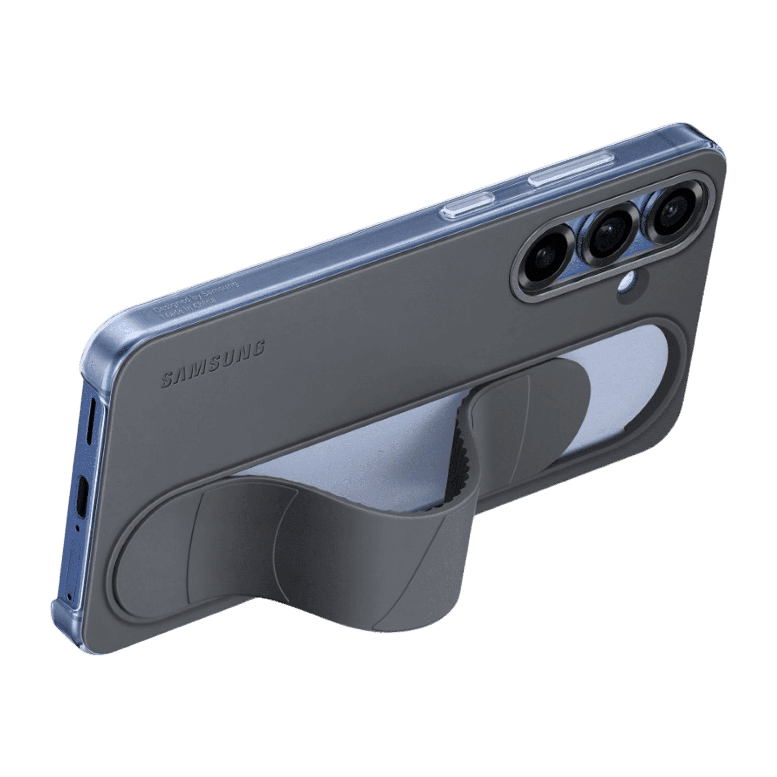 SAMSUNG Polycarbonate Standing Grip Case for SAMSUNG Galaxy S25 (Ul Certified, Black)_3