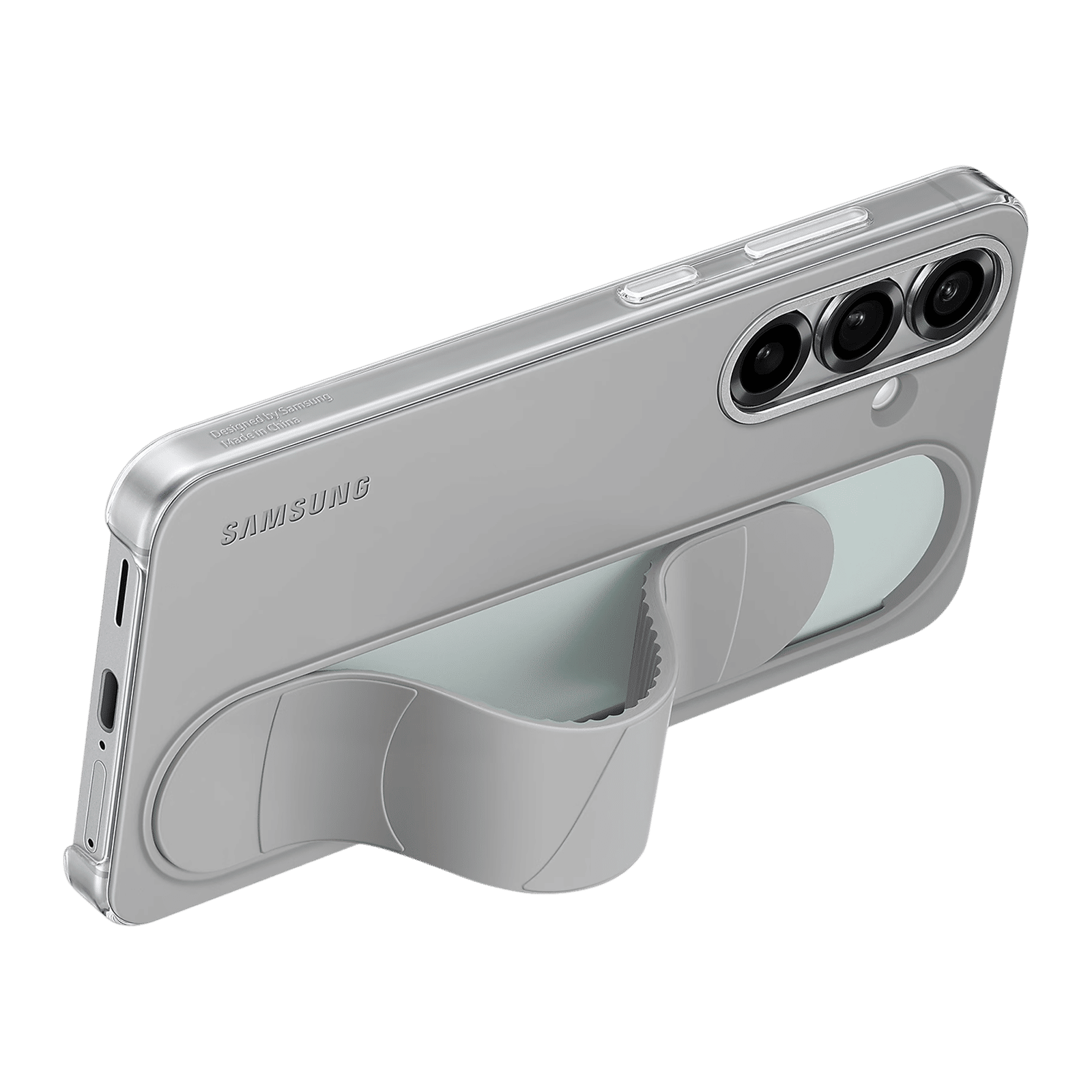 SAMSUNG Polycarbonate Standing Grip Case for SAMSUNG Galaxy S25 (Ul Certified, Gray)_4