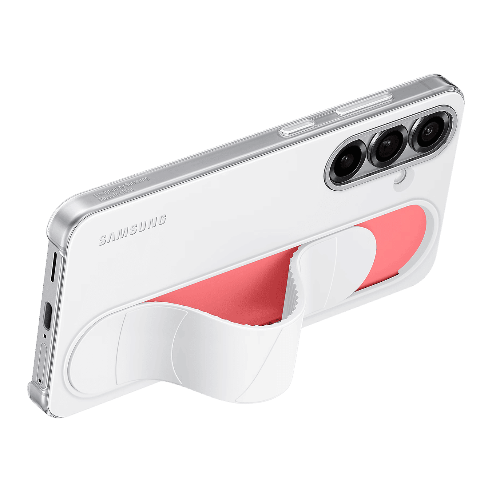 SAMSUNG Polycarbonate Standing Grip Case for SAMSUNG Galaxy S25 (Ul Certified, White)_4