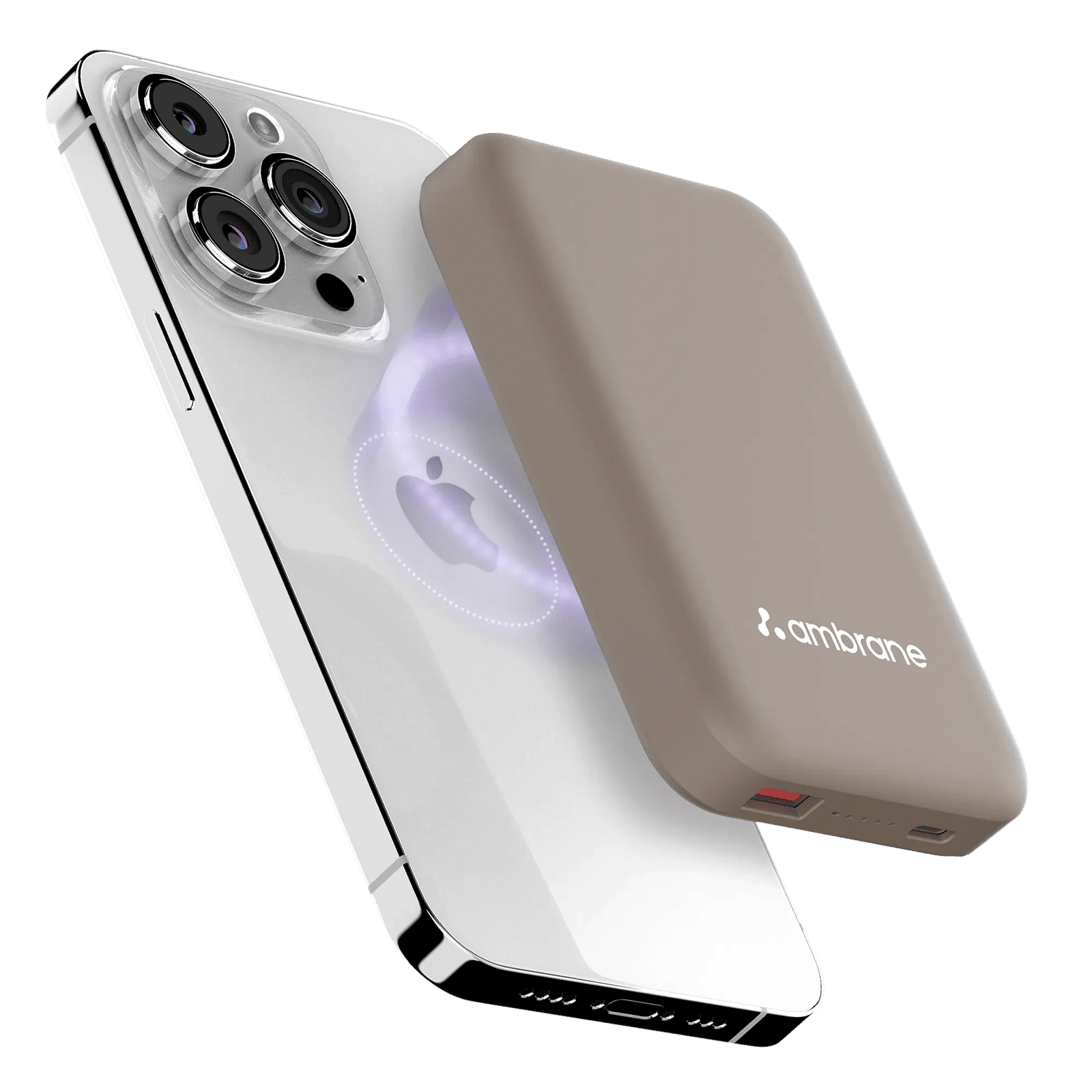 ambrane Aerosync PB 12 10000 mAh 22.5W Fast Charging Power Bank (1 Type A Port, 1 Type C Port, Rubberized Coating, Wireless Charging, Brown)_1