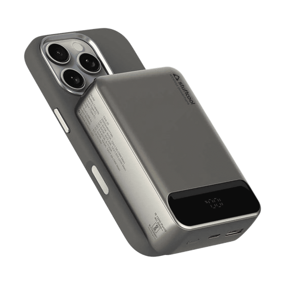 stuffcool Click 20 20000 mAh 20W Fast Charging Power Bank (1 Type A Port, 1 Type C Port, LED Display, Titanium)_6