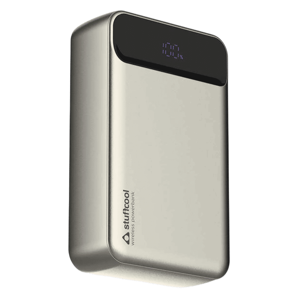 stuffcool Click 20 20000 mAh 20W Fast Charging Power Bank (1 Type A Port, 1 Type C Port, LED Display, Titanium)_7