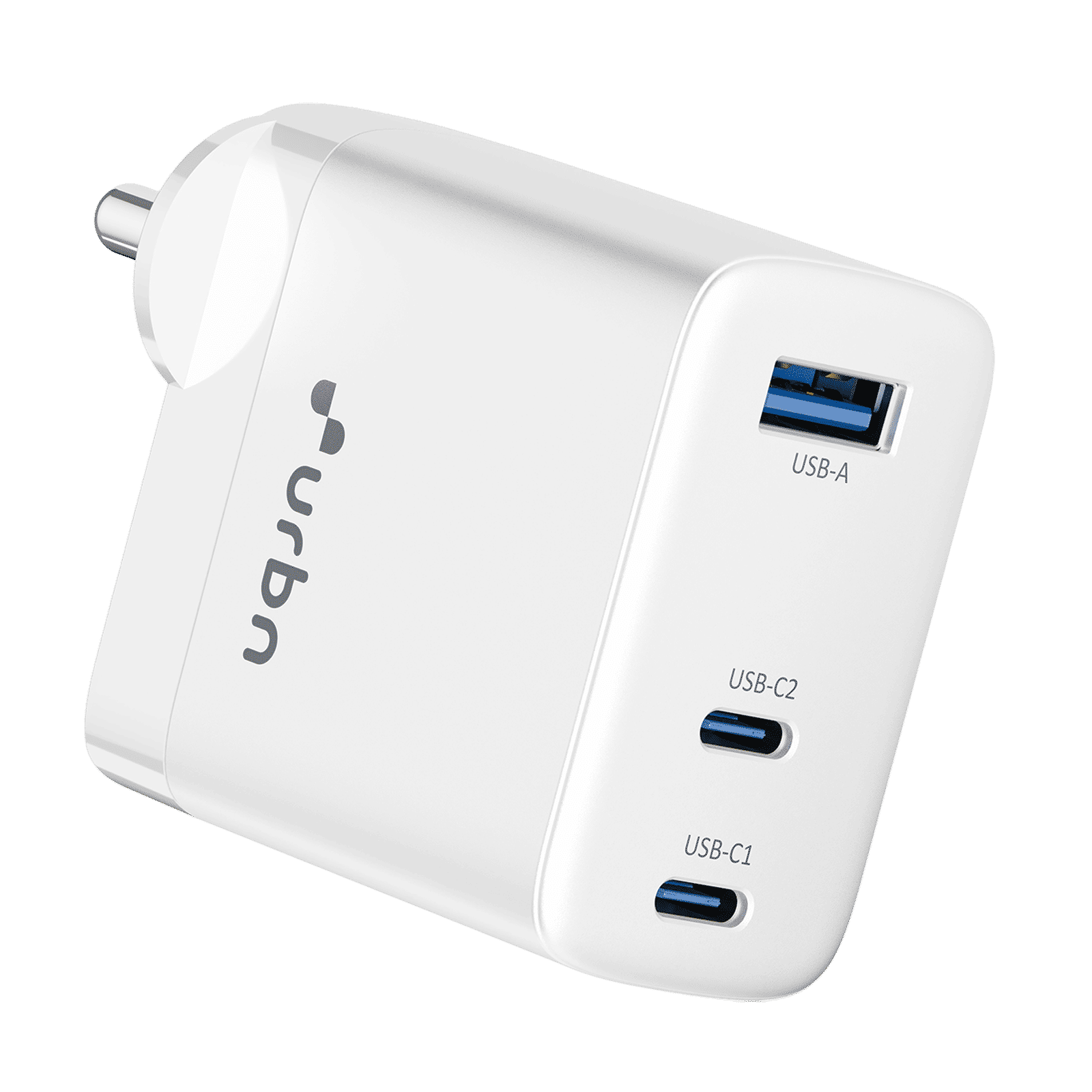 urbn UWA670 67W Type A & Type C 3-Port Fast Charger (Adapter Only, GaN Pro Technology, White)_1