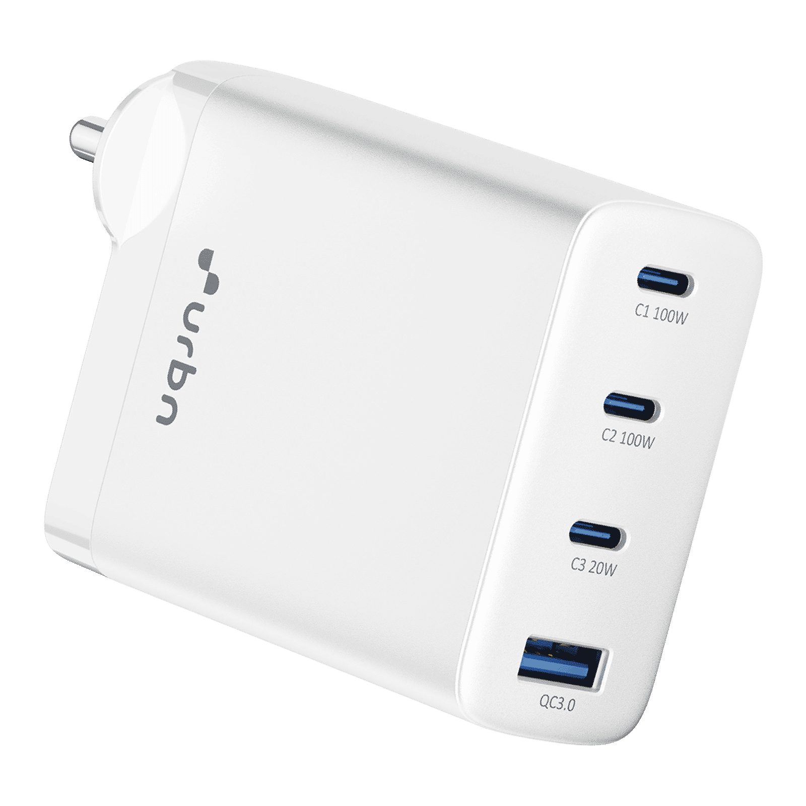 urbn UWA100 100W Type A & Type C 4-Port Fast Charger (Adapter Only, GaN Pro Technology, White) urbn UWA100 100W Type A & Type C 4-Port Fast Charger (Adapter Only, GaN Pro Technology, White)_1