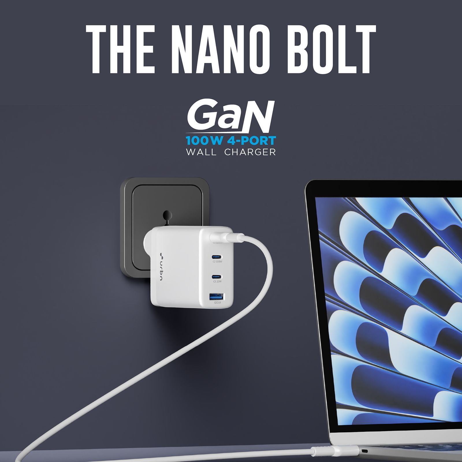 urbn UWA100 100W Type A & Type C 4-Port Fast Charger (Adapter Only, GaN Pro Technology, White) urbn UWA100 100W Type A & Type C 4-Port Fast Charger (Adapter Only, GaN Pro Technology, White)_6