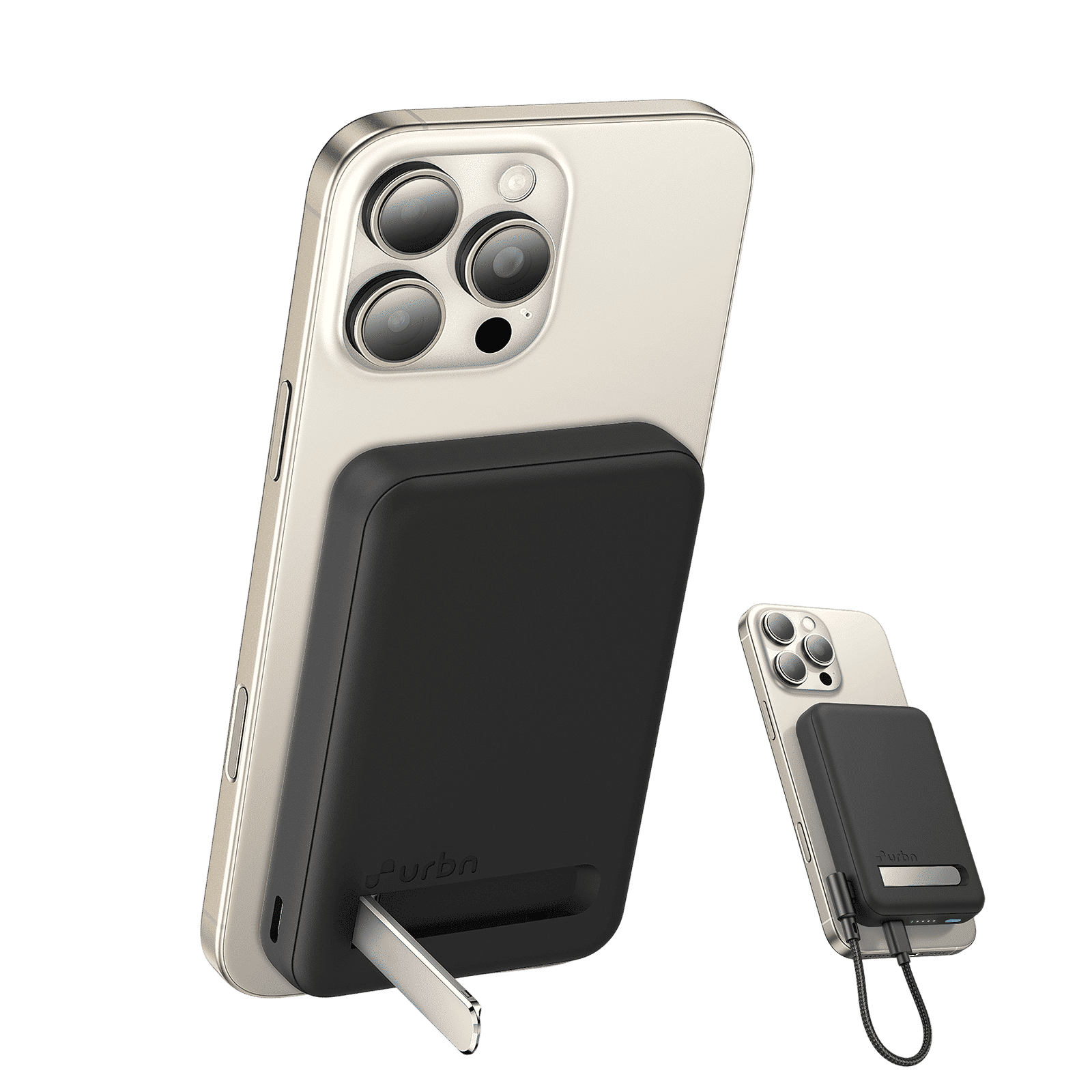 urbn Slide MagTag 10000 mAh 20W Fast Charging Power Bank (2 Type C Ports, LED Indicator, Black)_4