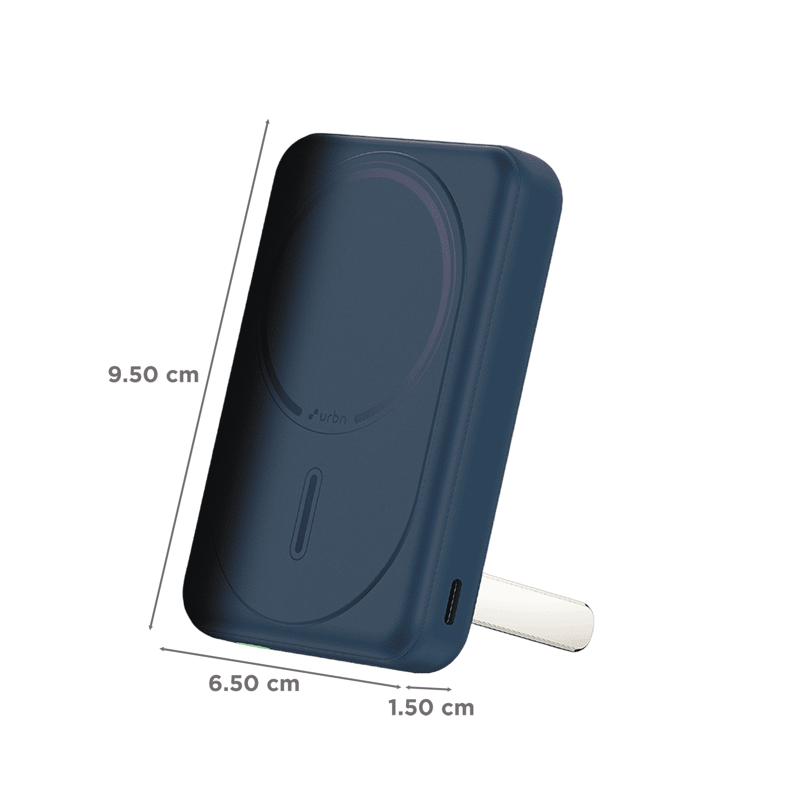 urbn Slide MagTag 10000 mAh 20W Fast Charging Power Bank (2 Type C Ports, LED Indicator, Blue)_2