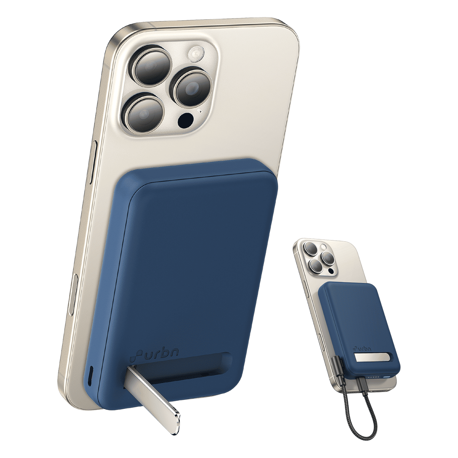 urbn Slide MagTag 10000 mAh 20W Fast Charging Power Bank (2 Type C Ports, LED Indicator, Blue)_4