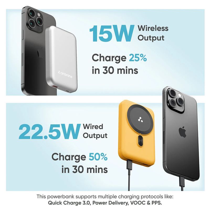 ambrane Aerosync Snap 10000 mAh 22.5W Fast Charging Power Bank (1 Type A Port, 1 Type C Port, Rubberized Coating, SafeCharge Technology, Blue) ambrane Aerosync Snap 10000 mAh 22.5W Fast Charging Power Bank (1 Type A Port, 1 Type C Port, Rubberized Coating, SafeCharge Technology, Blue)_8