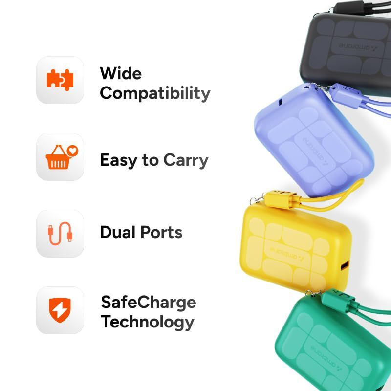 ambrane PowerMini 10 10000 mAh 22.5W Fast Charging Power Bank (1 Type A Port, 1 Type C Port, SafeCharge Technology, Black)_7