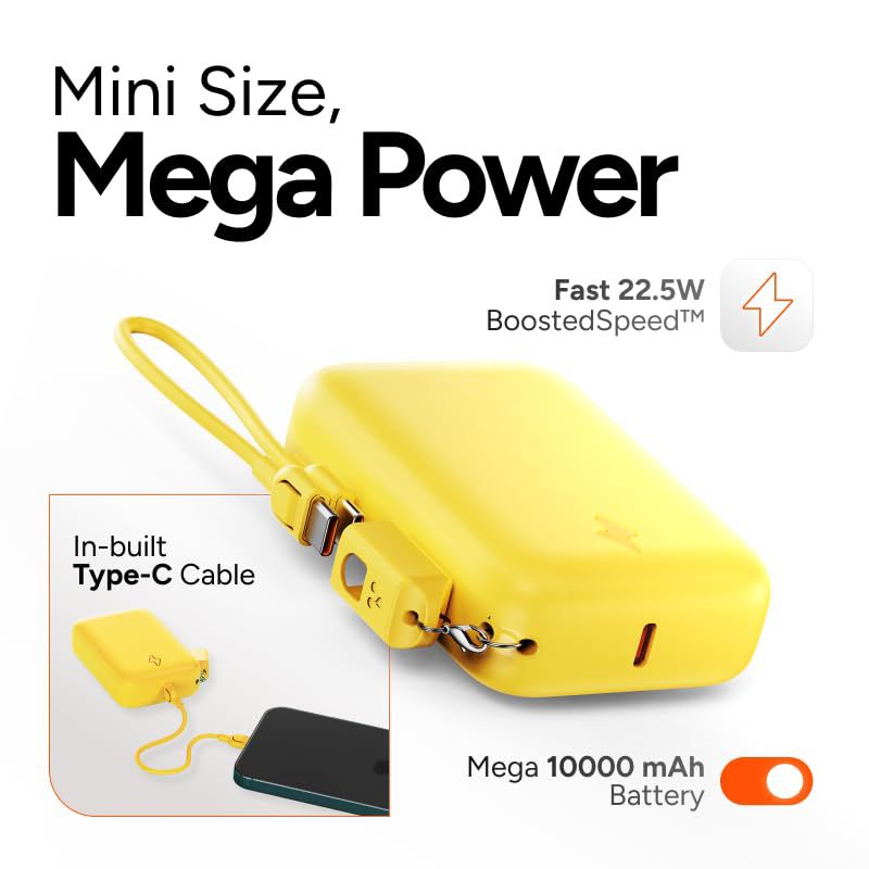 ambrane PowerMini 10 10000 mAh 22.5W Fast Charging Power Bank (1 Type A Port, 1 Type C Port, SafeCharge Technology, Black)_4