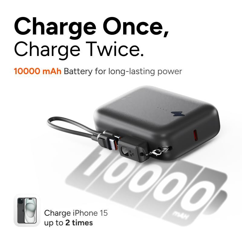 ambrane PowerMini 10 10000 mAh 22.5W Fast Charging Power Bank (1 Type A Port, 1 Type C Port, SafeCharge Technology, Black)_5