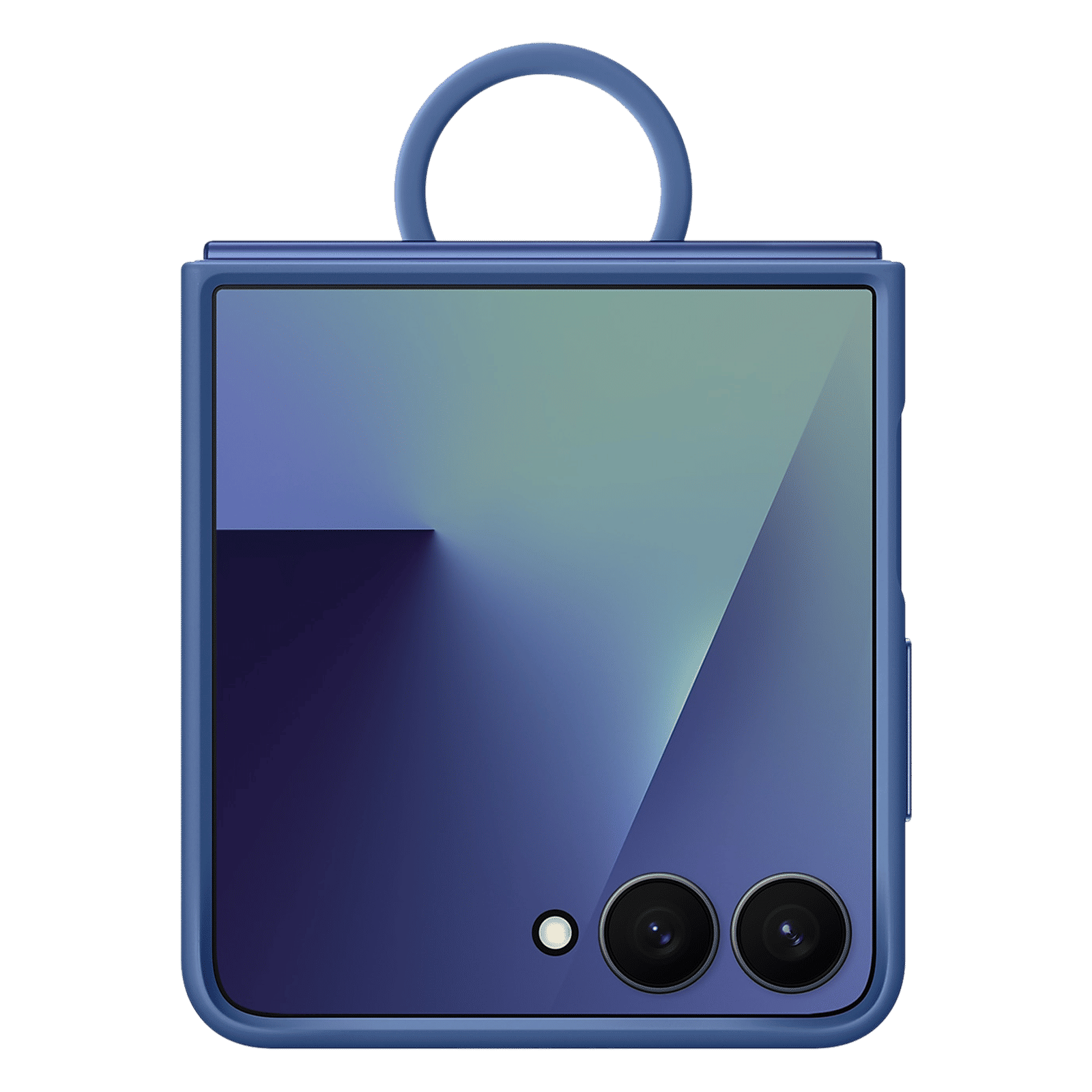 SAMSUNG Soft Silicone Back Cover for SAMSUNG Galaxy Z Flip7 (Built-in Ring, Blue)_1