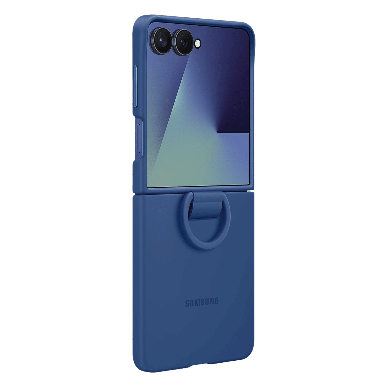 SAMSUNG Soft Silicone Back Cover for SAMSUNG Galaxy Z Flip7 (Built-in Ring, Blue)_5