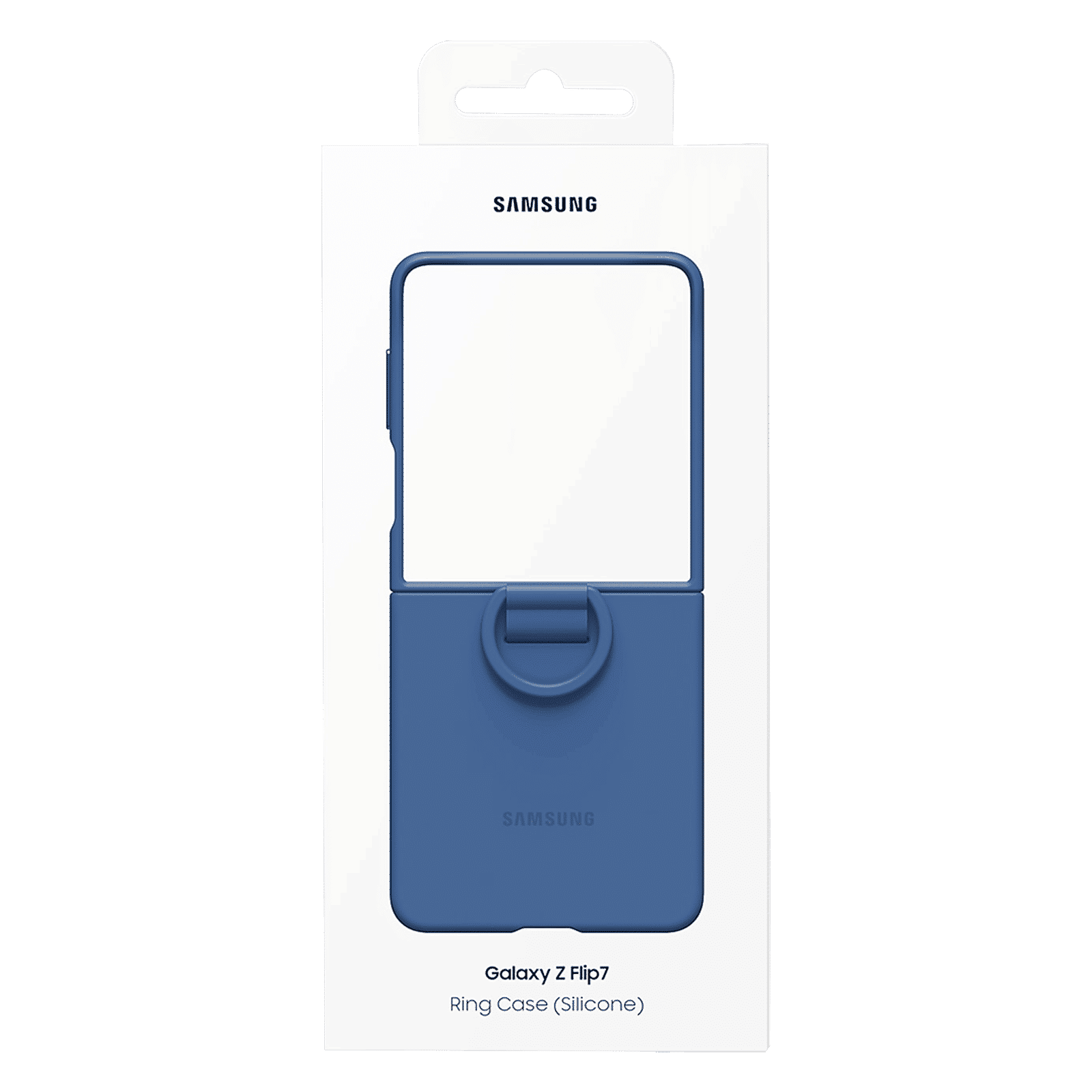 SAMSUNG Soft Silicone Back Cover for SAMSUNG Galaxy Z Flip7 (Built-in Ring, Blue)_8