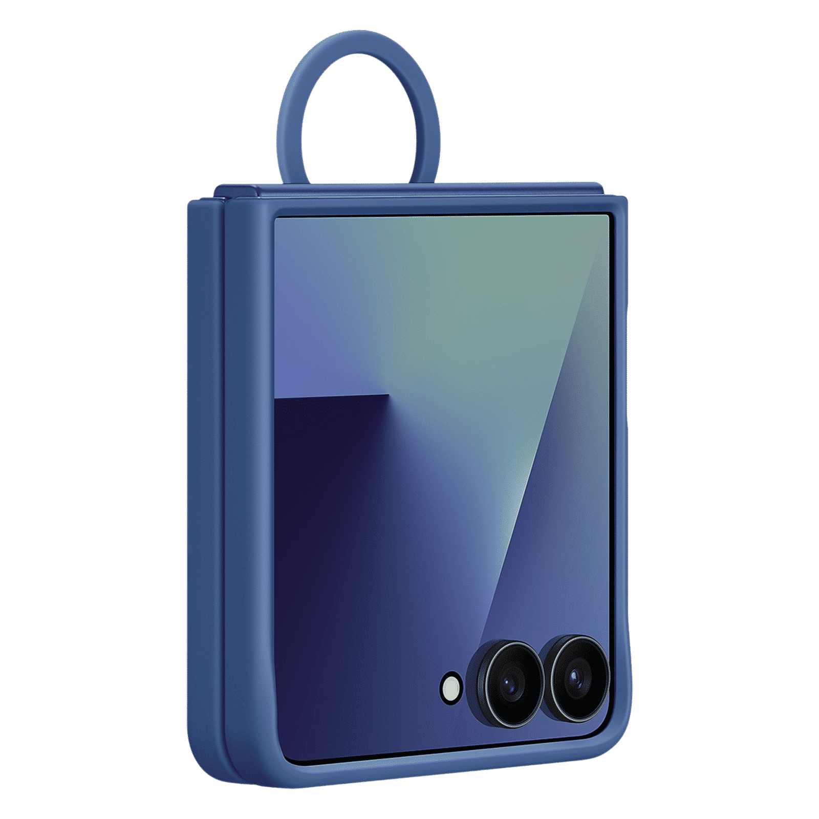 SAMSUNG Soft Silicone Back Cover for SAMSUNG Galaxy Z Flip7 (Built-in Ring, Blue)_3