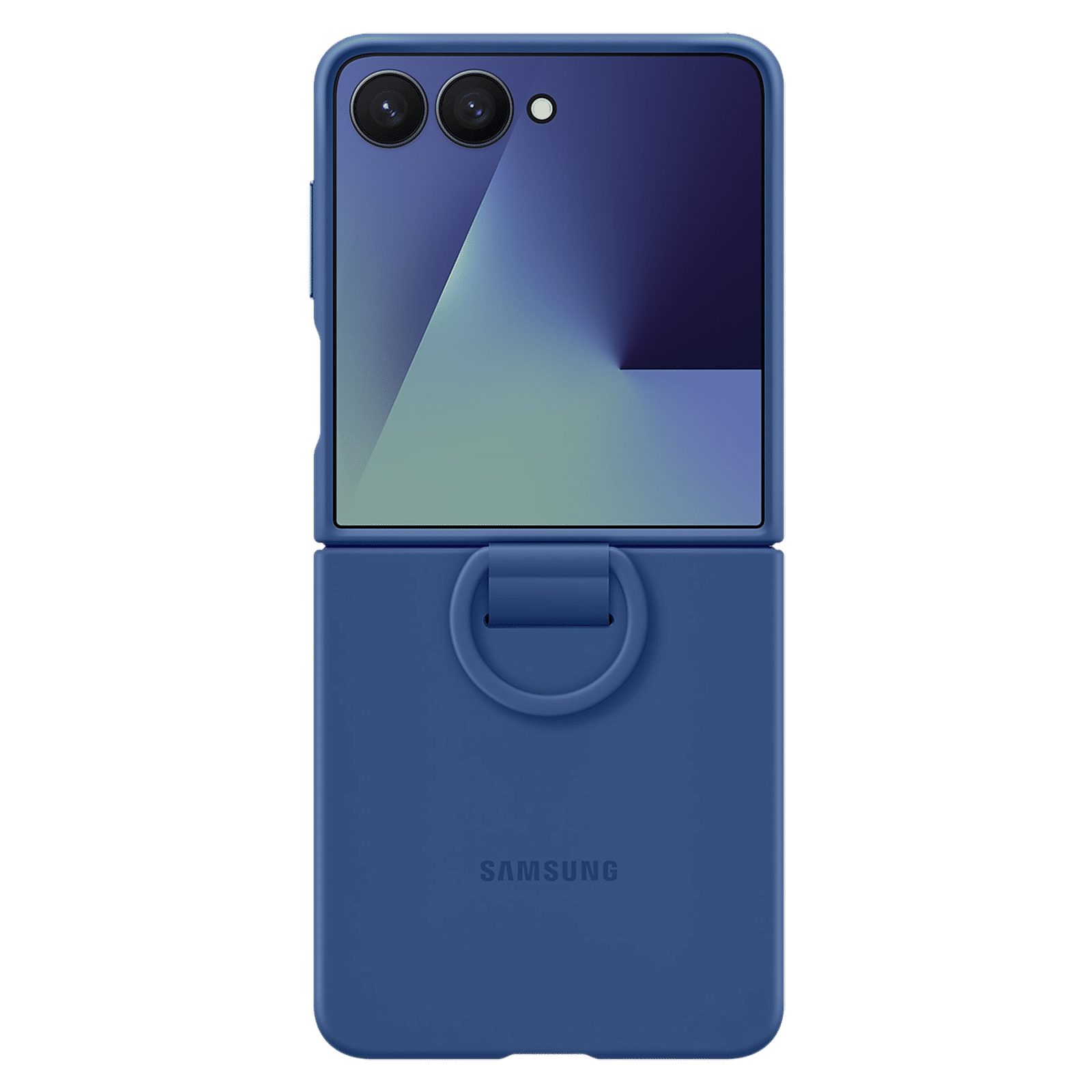 SAMSUNG Soft Silicone Back Cover for SAMSUNG Galaxy Z Flip7 (Built-in Ring, Blue)_4