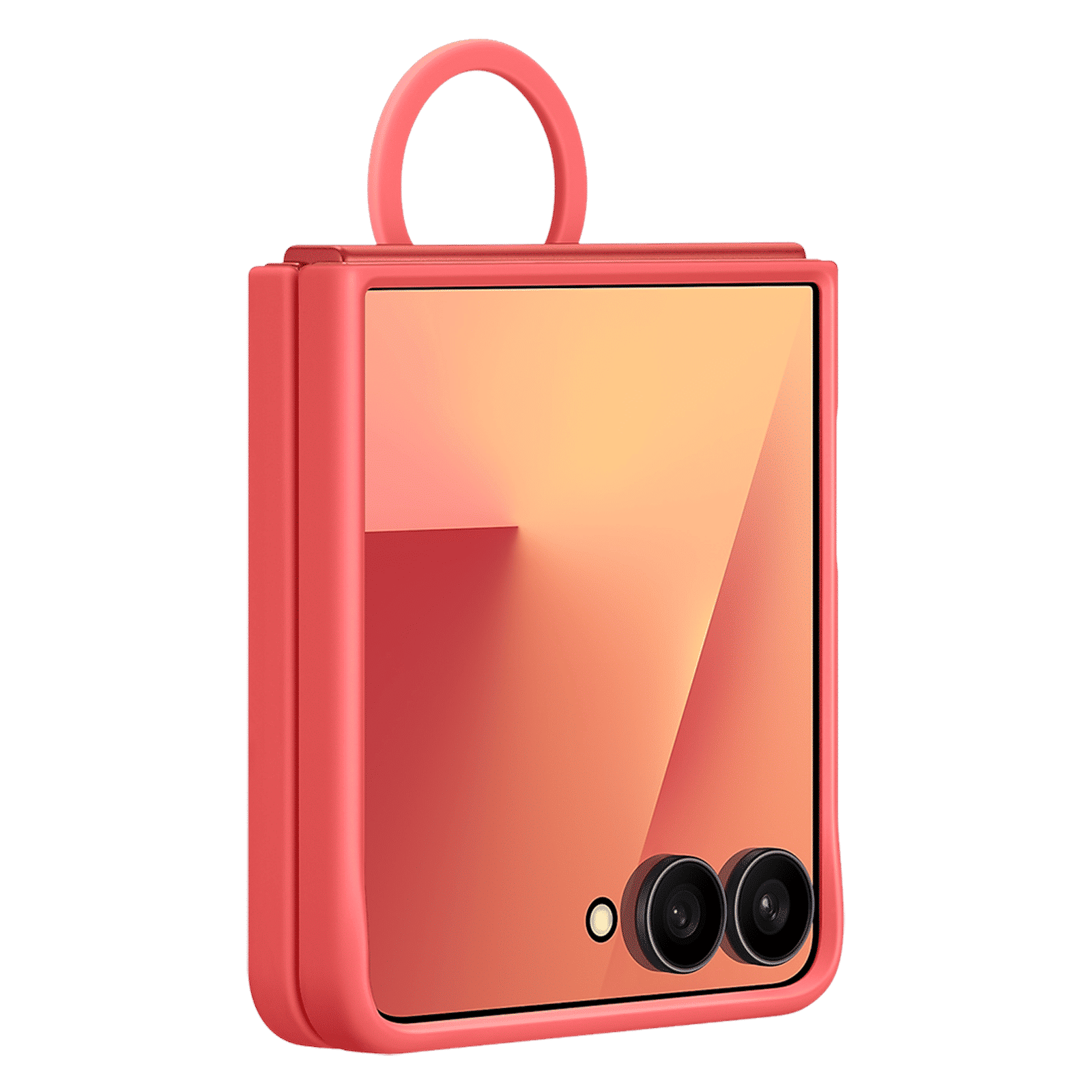 SAMSUNG Soft Silicone Back Cover for SAMSUNG Galaxy Z Flip7 (Built-in Ring, Red)_3