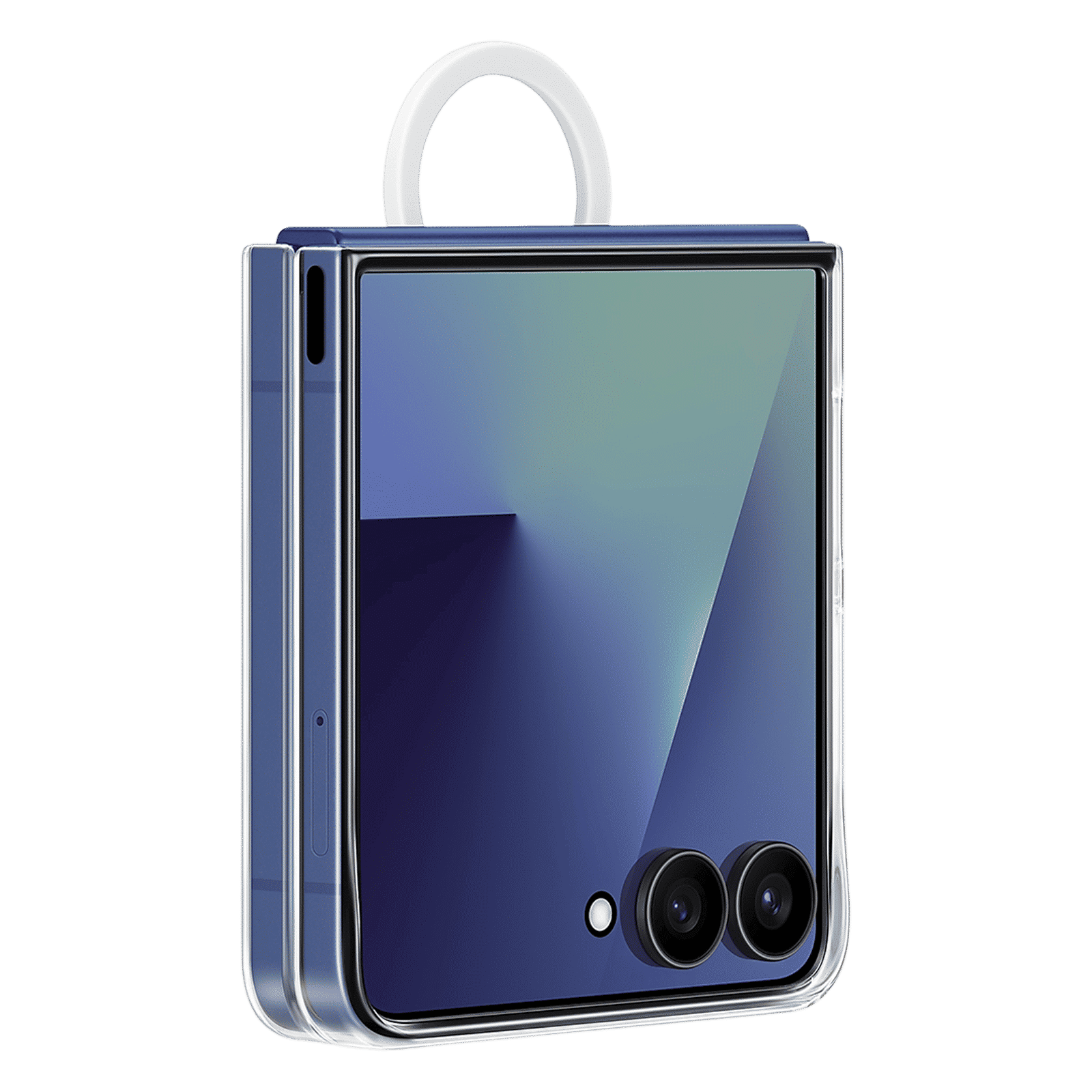 SAMSUNG Polycarbonate Back Cover for SAMSUNG Galaxy Z Flip7 (Built-in Ring, Transparent)_3