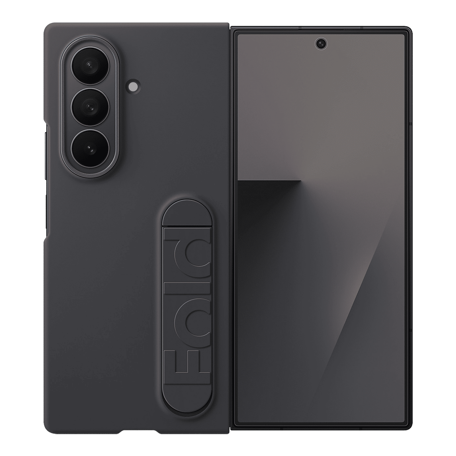 SAMSUNG Soft Silicon Back Cover for SAMSUNG Galaxy Z Fold7 (Pop-up KICK-STAND, Black)_1