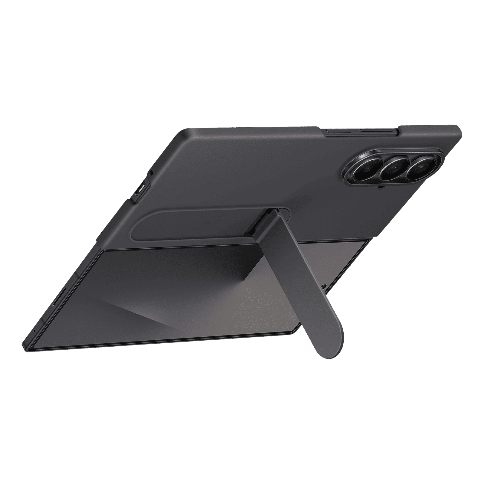 SAMSUNG Soft Silicon Back Cover for SAMSUNG Galaxy Z Fold7 (Pop-up KICK-STAND, Black)_2