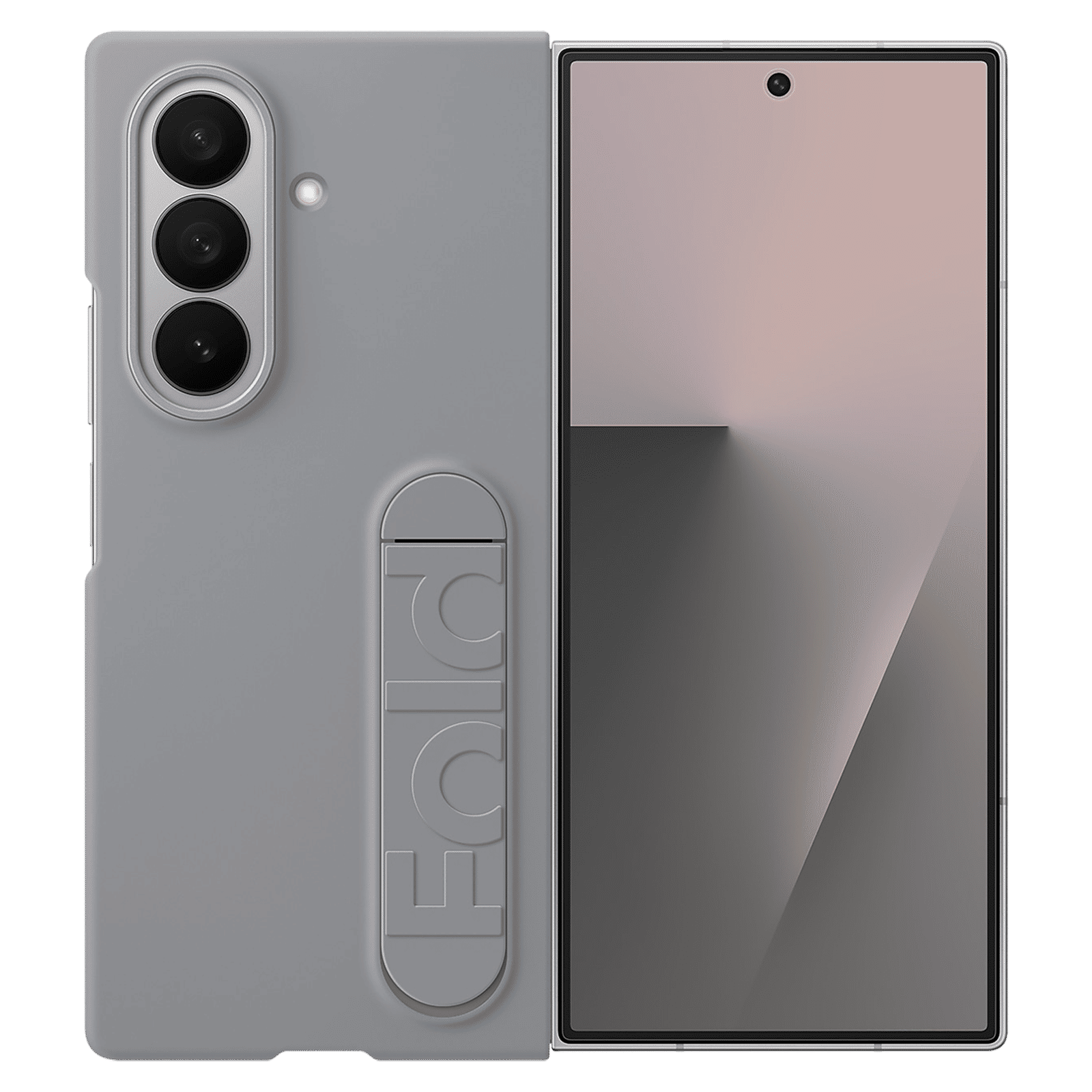 SAMSUNG Soft Silicon Back Cover for SAMSUNG Galaxy Z Fold7 (Pop-up KICK-STAND, Gray)_1