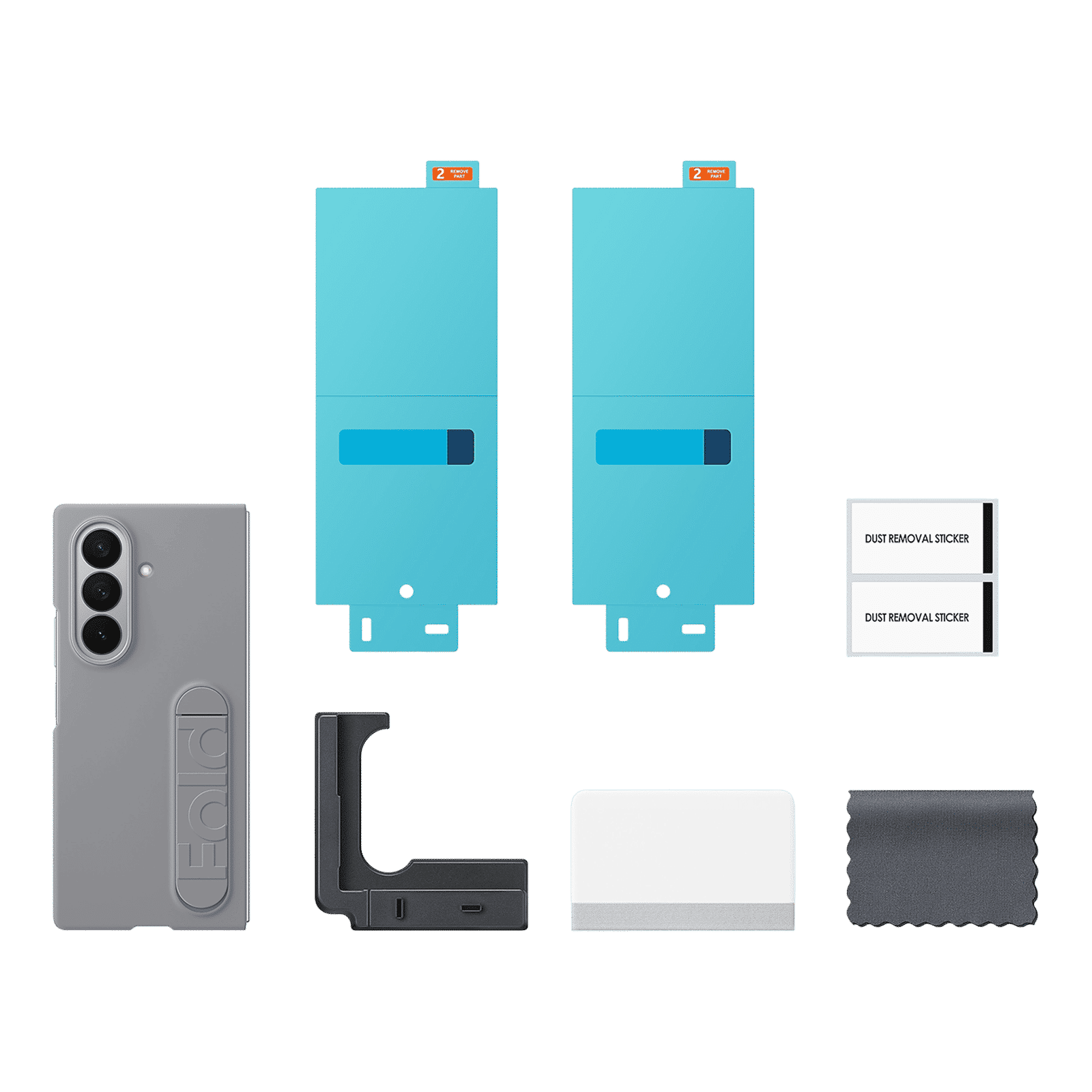 SAMSUNG Soft Silicon Back Cover for SAMSUNG Galaxy Z Fold7 (Pop-up KICK-STAND, Gray)_7