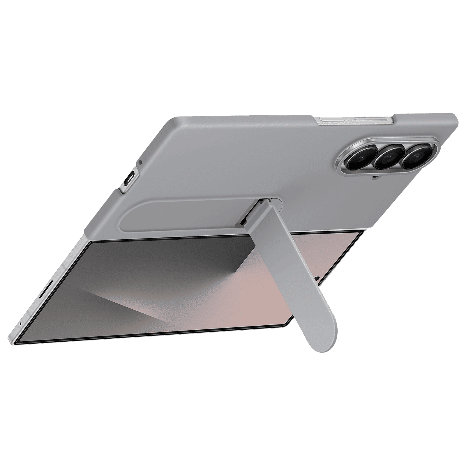 SAMSUNG Soft Silicon Back Cover for SAMSUNG Galaxy Z Fold7 (Pop-up KICK-STAND, Gray)_2