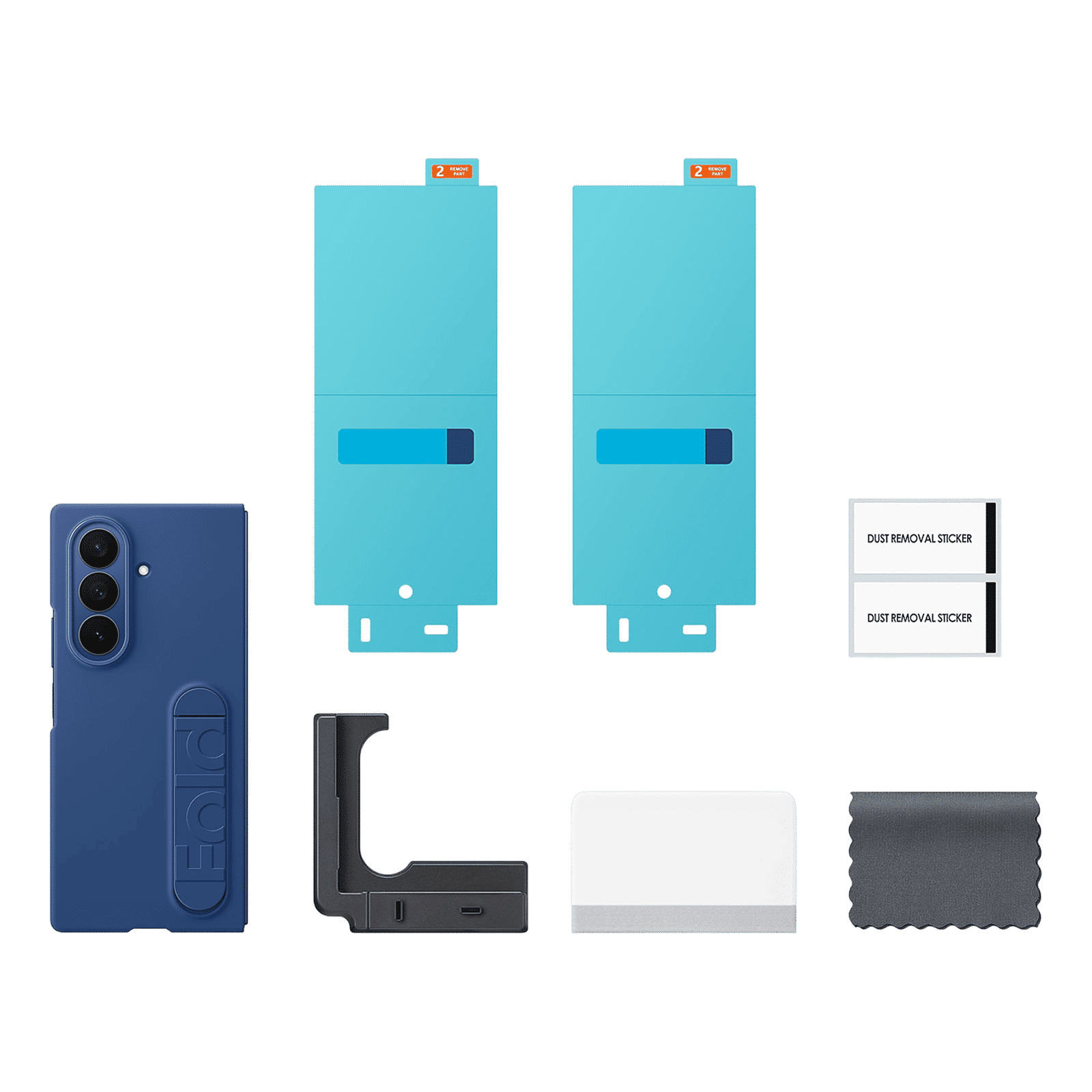 SAMSUNG Soft Silicon Back Cover for SAMSUNG Galaxy Z Fold7 (Pop-up KICK-STAND, Blue)_7